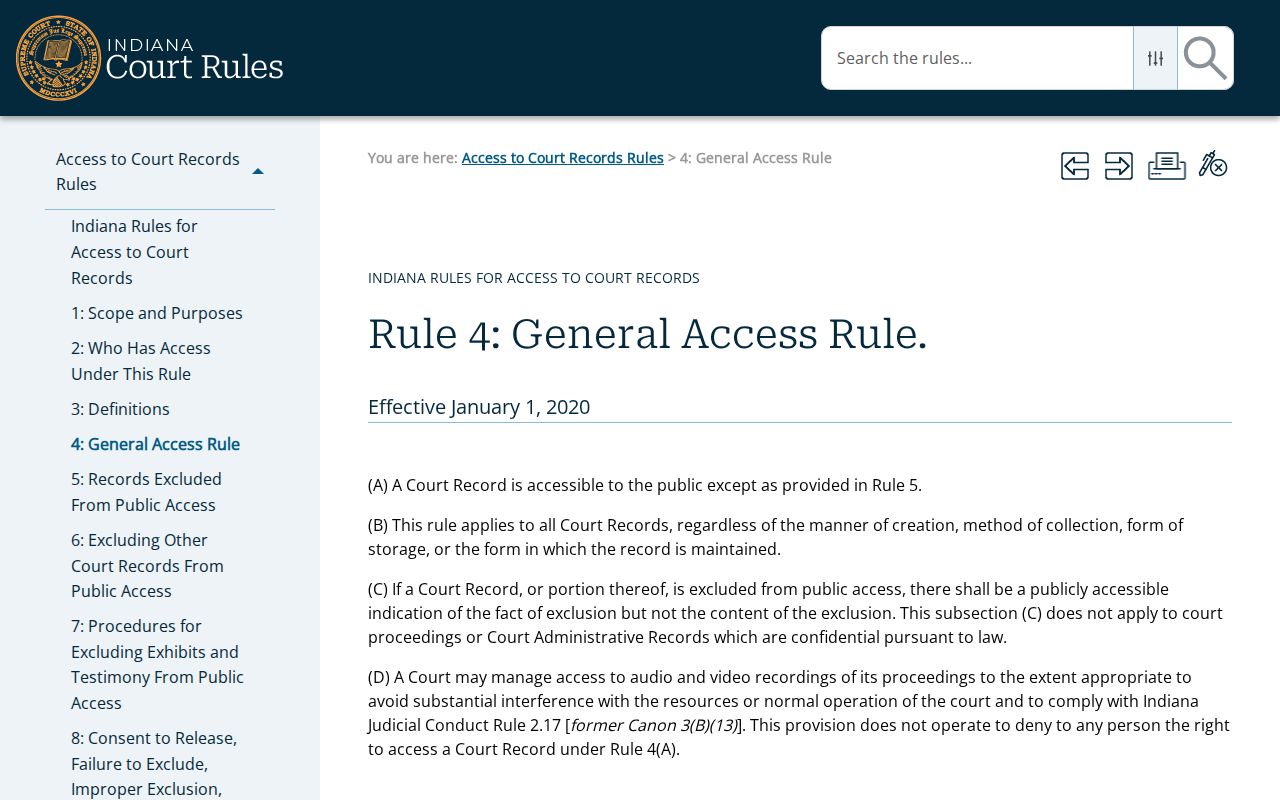 Gibson County civil docket court records access rule