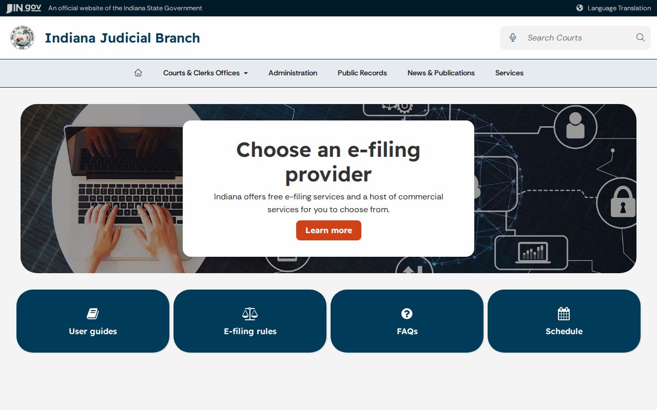 Gibson County court records Indiana e-filing source
