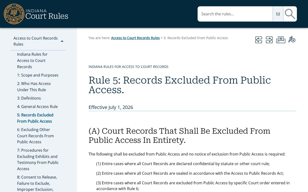 Gibson County criminal docket confidential records rule