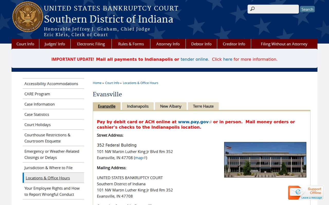 Haubstadt court docket compared with Evansville bankruptcy court