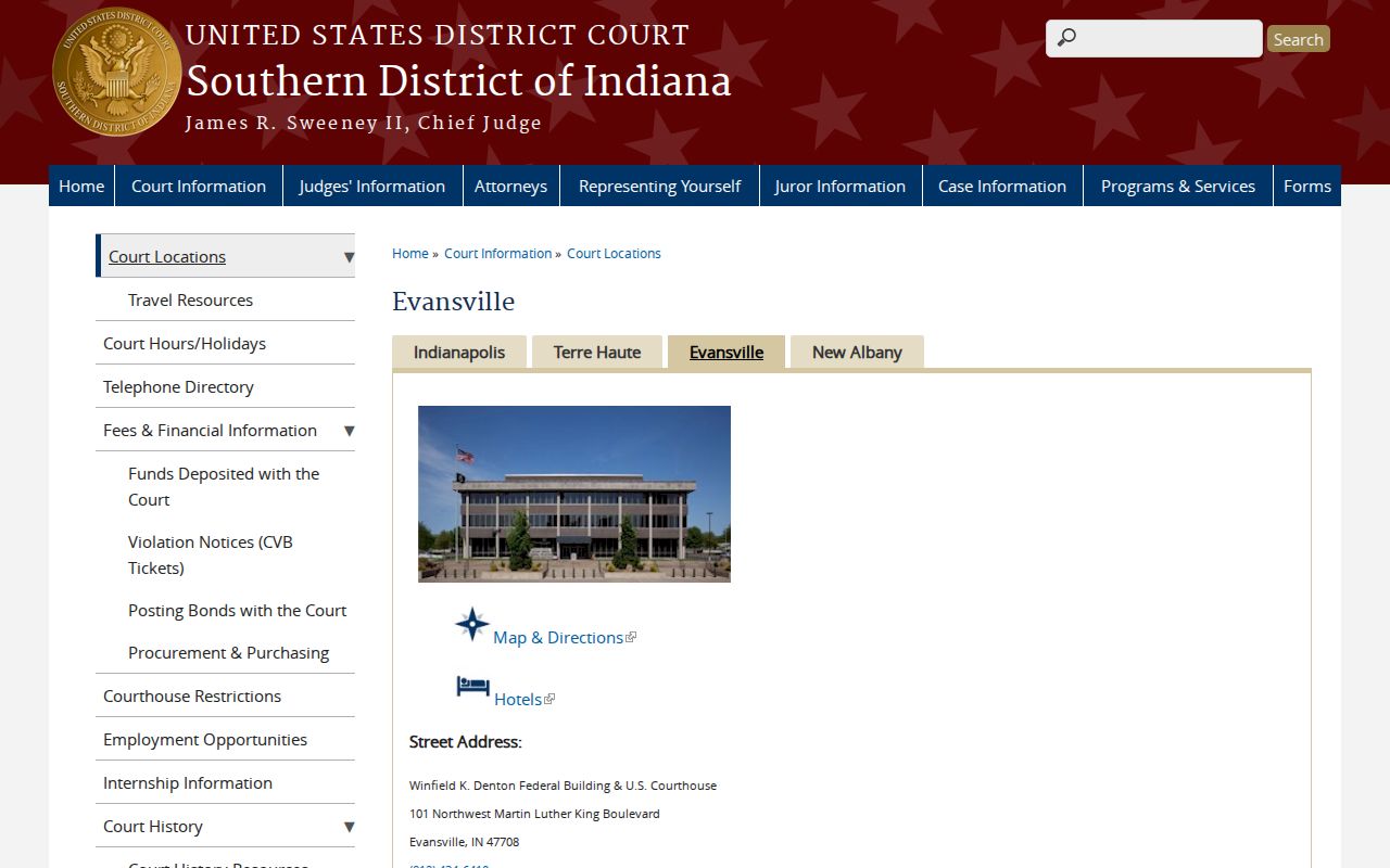 Oakland City court docket compared with federal Evansville court