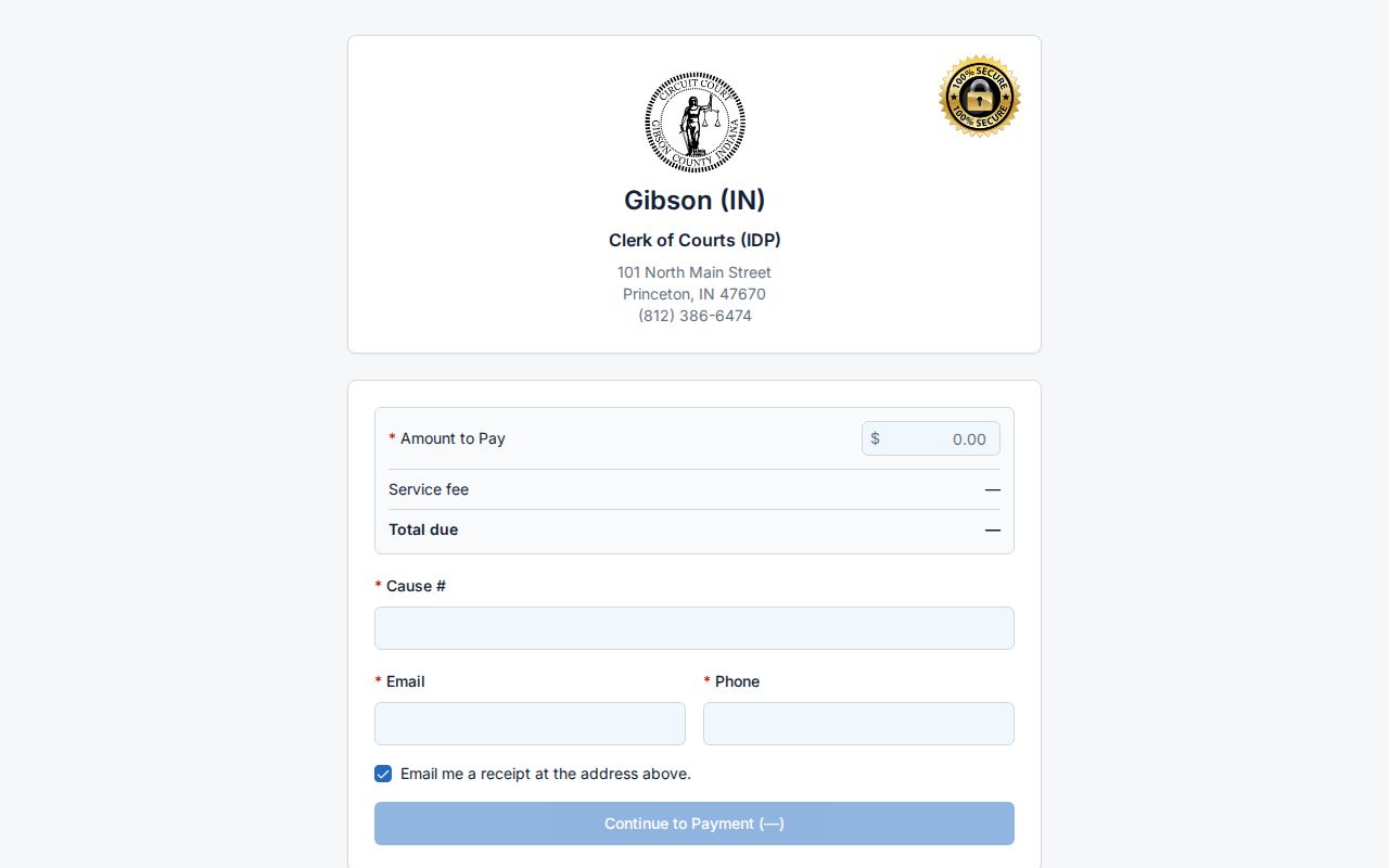 Gibson County traffic court record judgment payment gateway